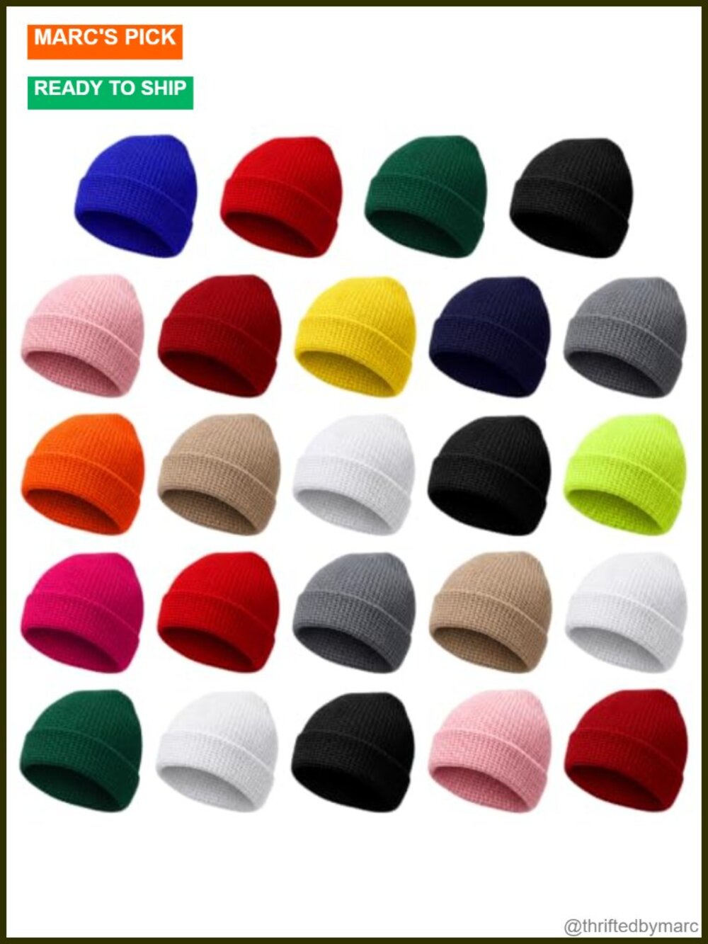 Knit Beanie Warm Winter Hat Cozy Cuffed Skull Cap Adult Unisex